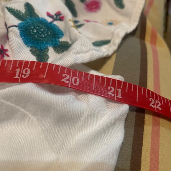 Sugar+Lips Dress White Off-Shoulder Floral Embroidery Size L Coastal Cowgirl - Picture 2 of 12